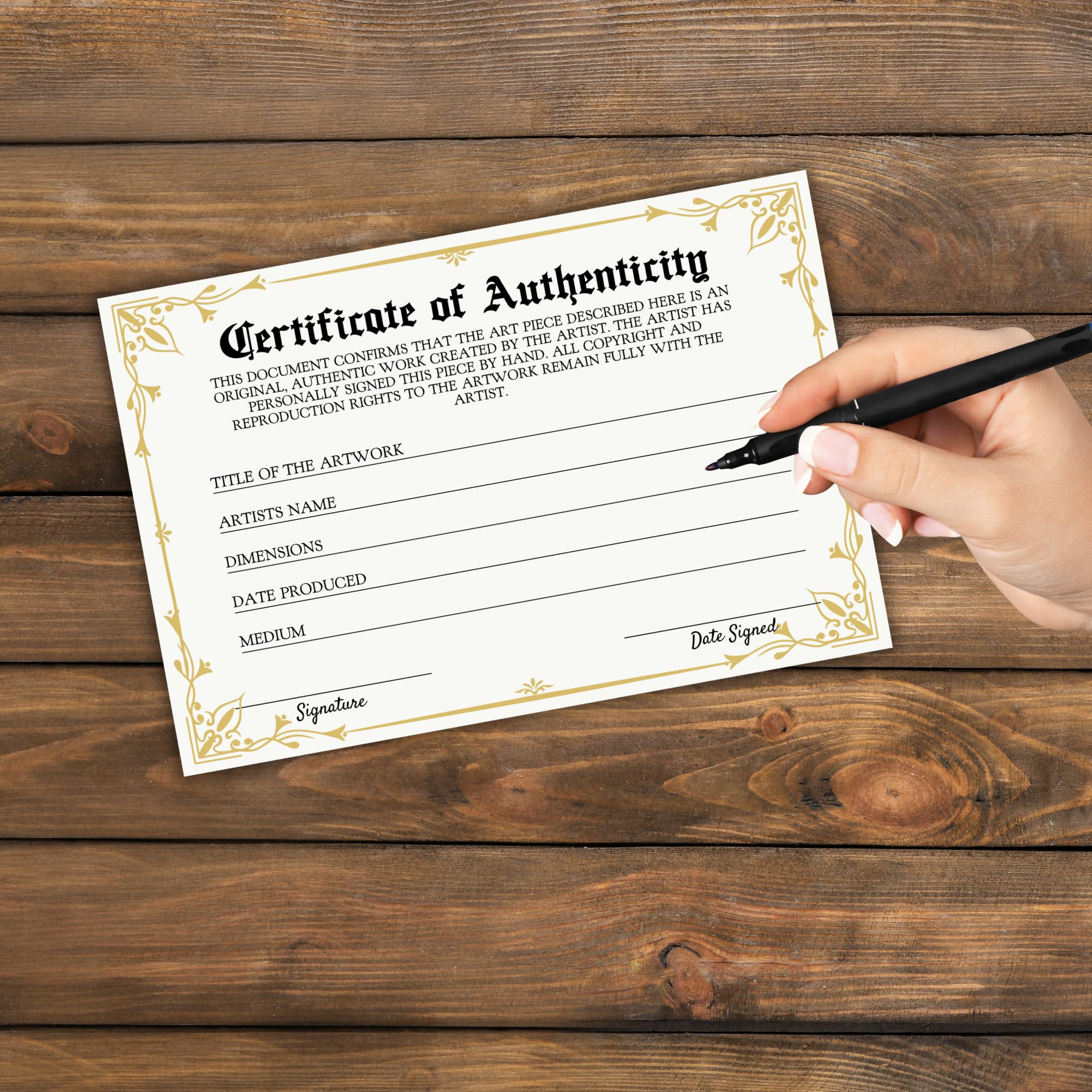 Amazon.com: Certificate of Authenticity 30pk 6x9” Postcard for
